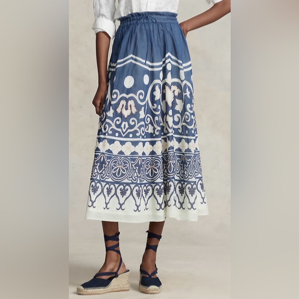 Polo Ralph Lauren Print Beaded Voile A-Line Skirt Spring Cruise Print 10 NWT - Picture 12 of 12